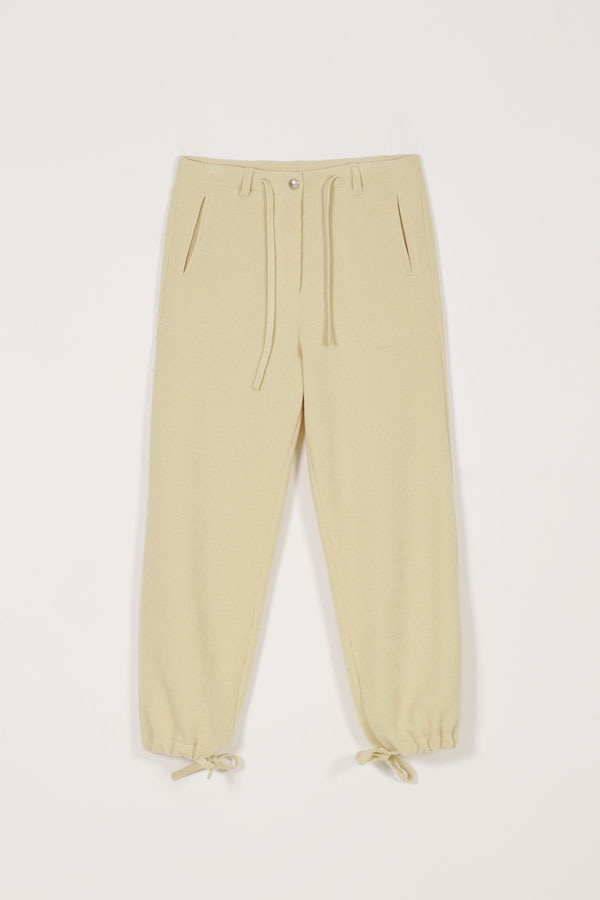 DRAW-STRING KNIT TROUSER - BUTTER